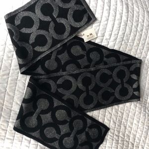 Black Sparkle Coach Scarf